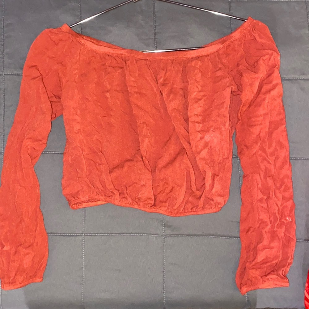 Orange crop top.